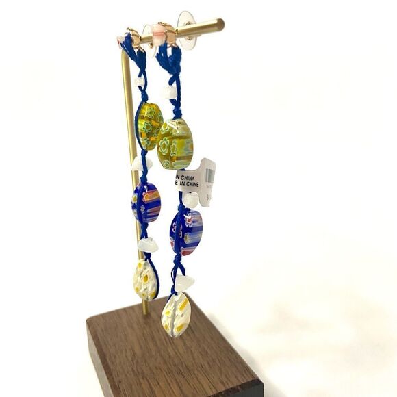 Free People Millefiori Glass Bead Dangle Festival Style Earrings Ariana Ost - Picture 5 of 9